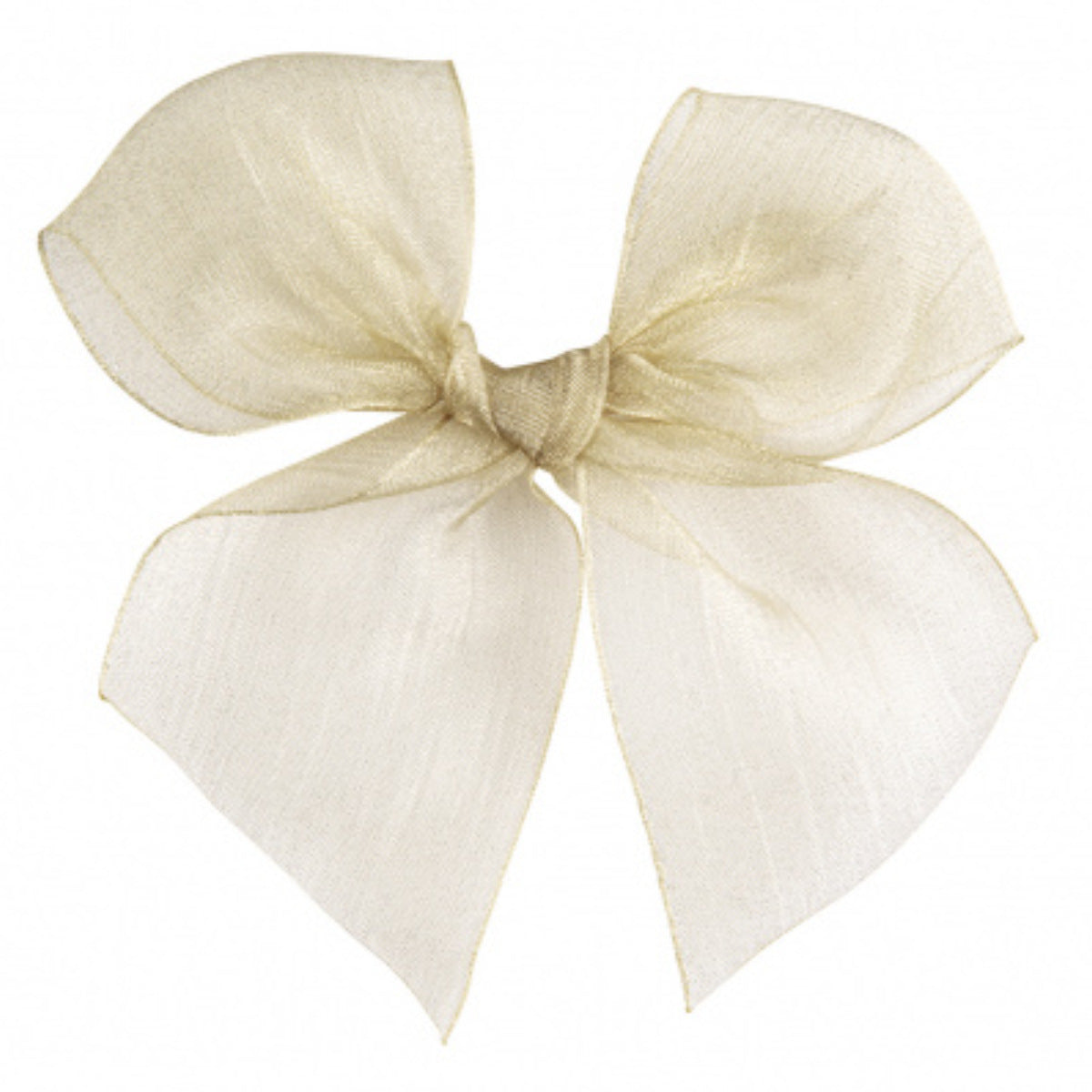 新作オーガンジー50足長型リボンヘアクリップチュールリボンパール付き