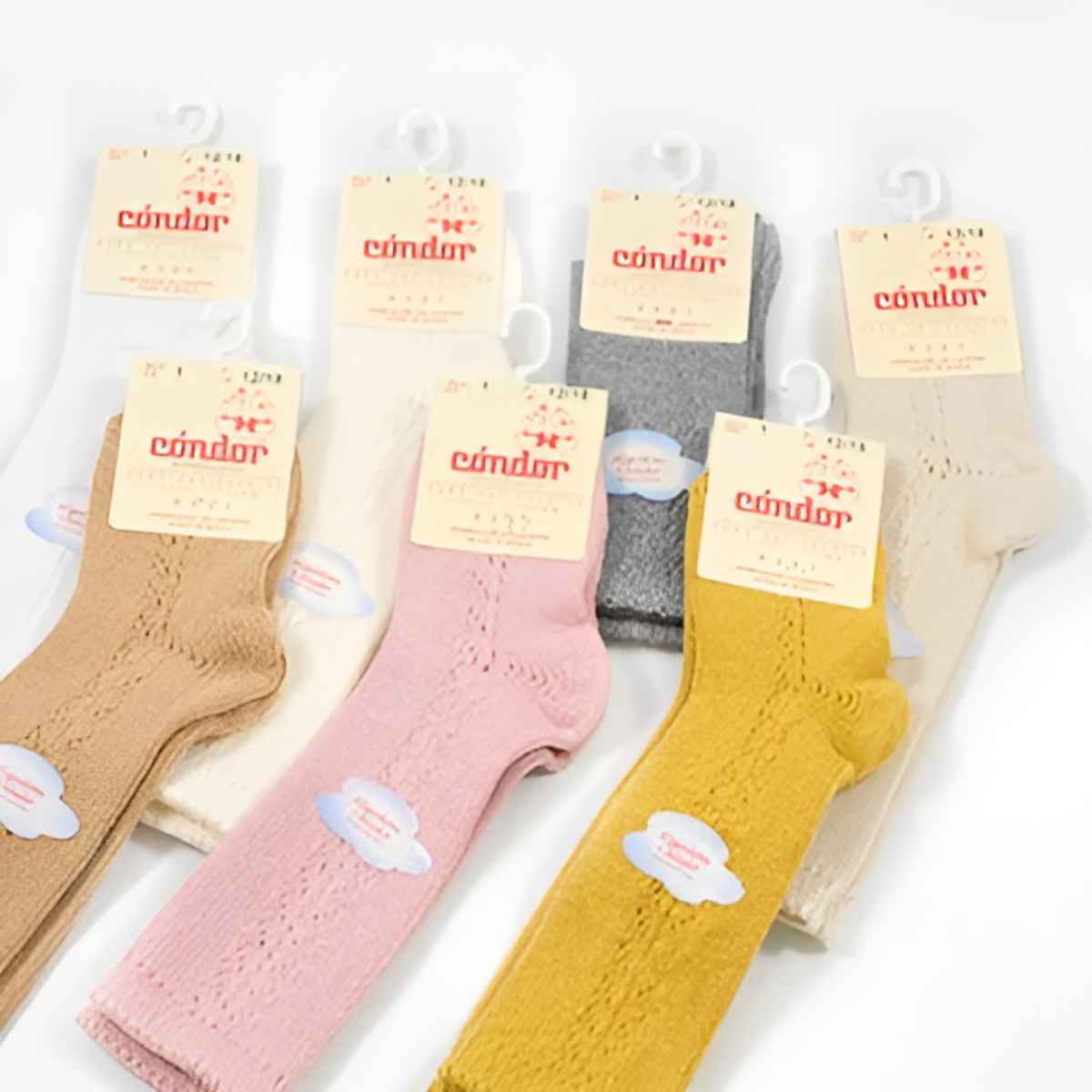 ウォームコットンニーソックスサイドオープンワーク（WARMCOTTONKNEESOCKSWITHSIDEOPENWORK）6ヶ月-12ヶ月