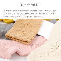 ウォームコットンニーソックスサイドオープンワーク（WARMCOTTONKNEESOCKSWITHSIDEOPENWORK）6ヶ月-12ヶ月