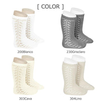 ウォームコットンニーソックスサイドオープンワーク（Warmcottonkneesockswithsideopenwork）4～7歳