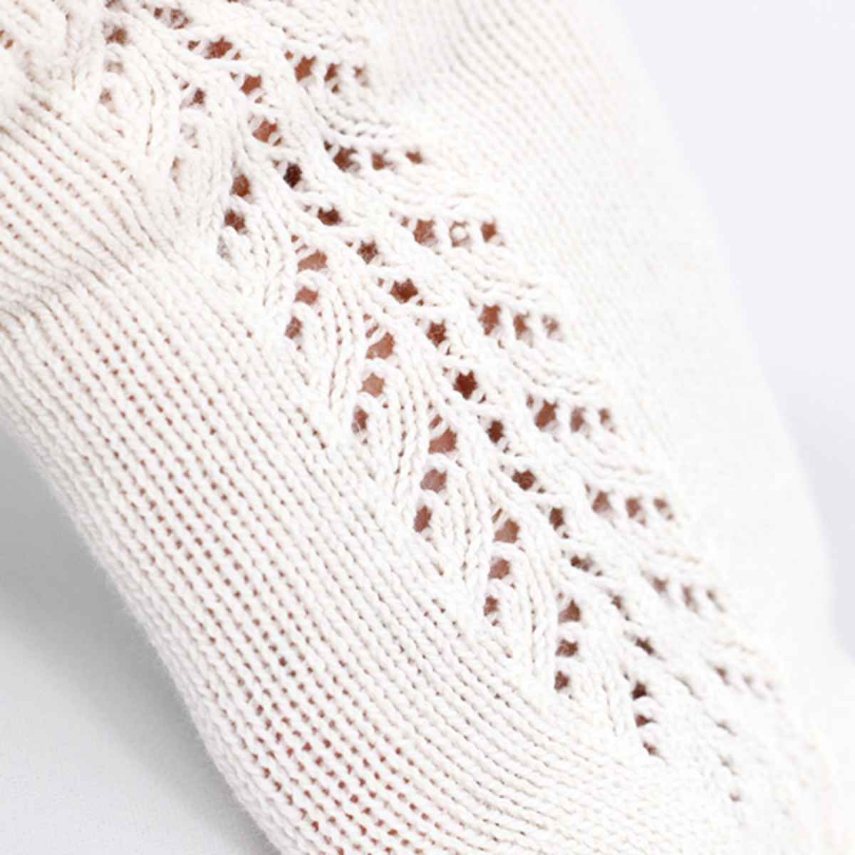 ウォームコットンニーソックスサイドオープンワーク（Warmcottonkneesockswithsideopenwork）4～7歳