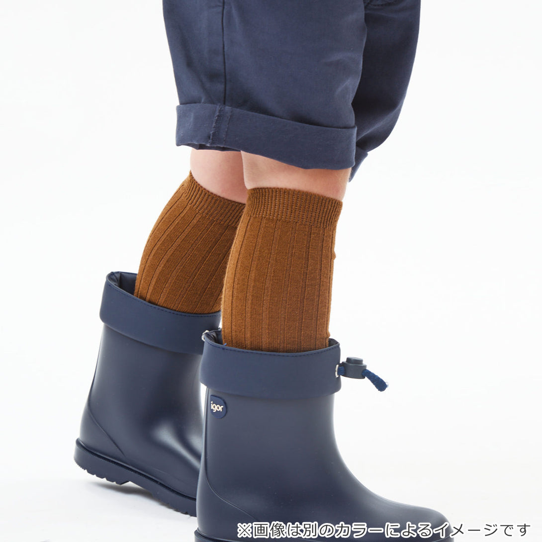 ベーシックリブハイソックス9.5～13.5cmカラー1
