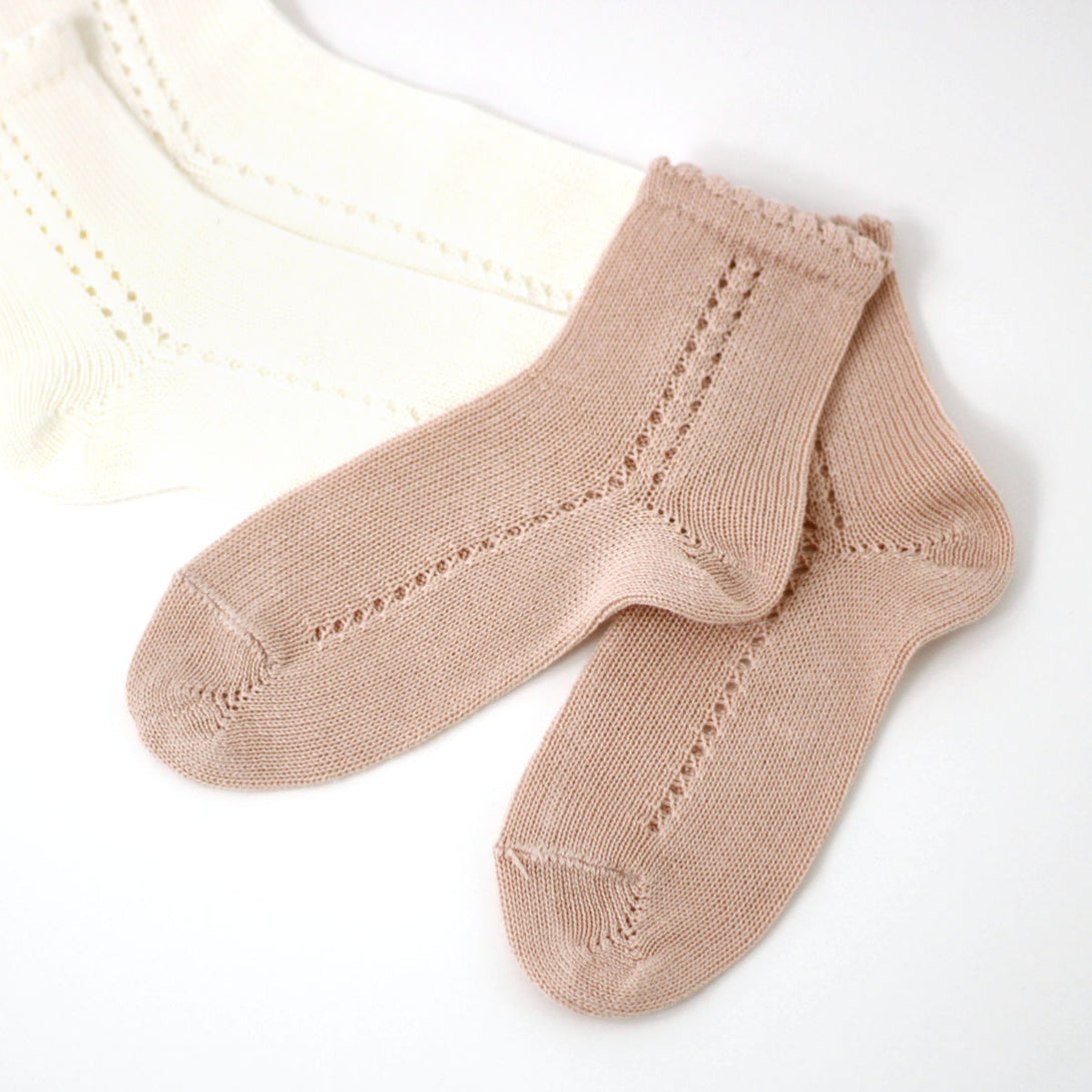 サイドオープンワークパールショートソックス8.5cm～13cm