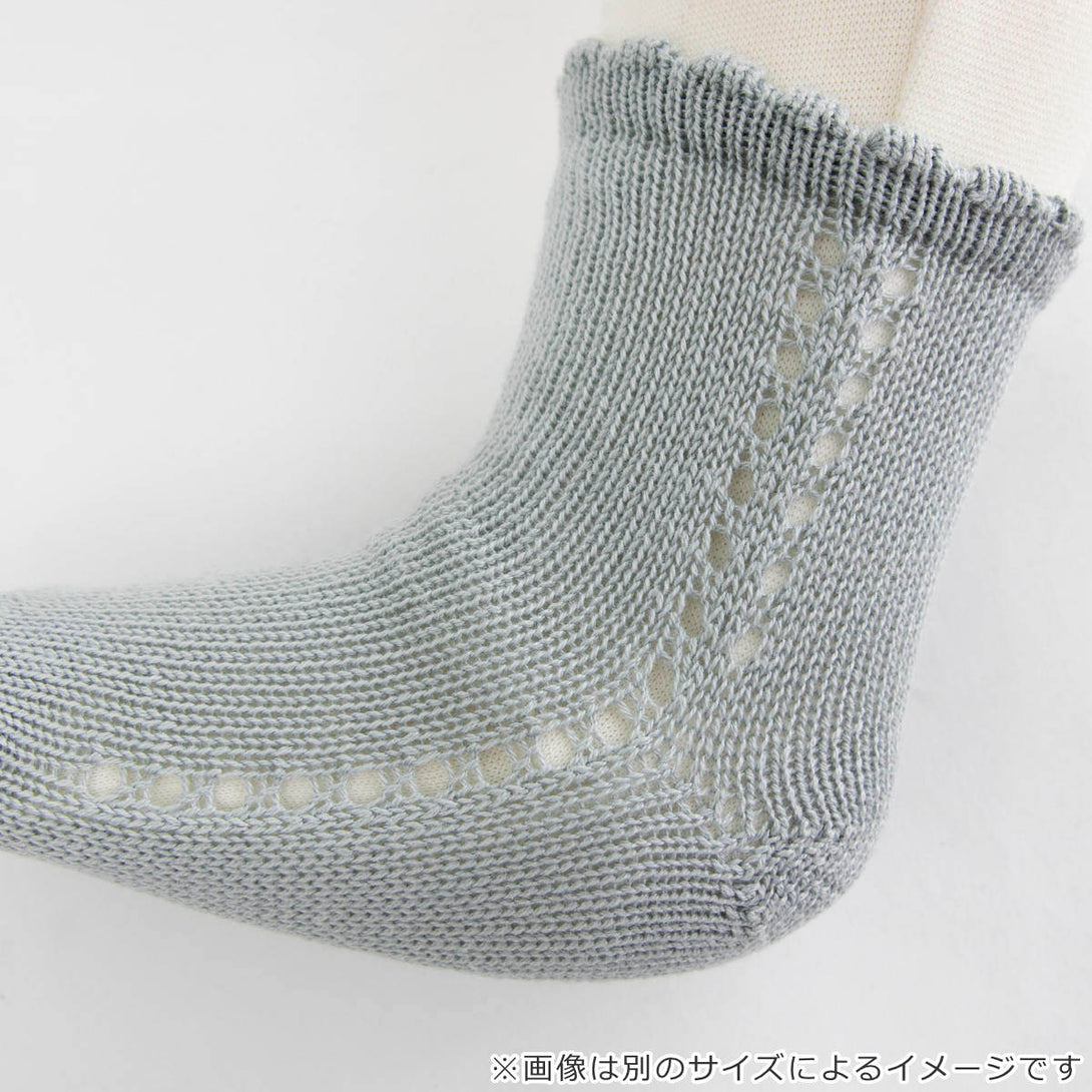 サイドオープンワークパールショートソックス13.5～19cm