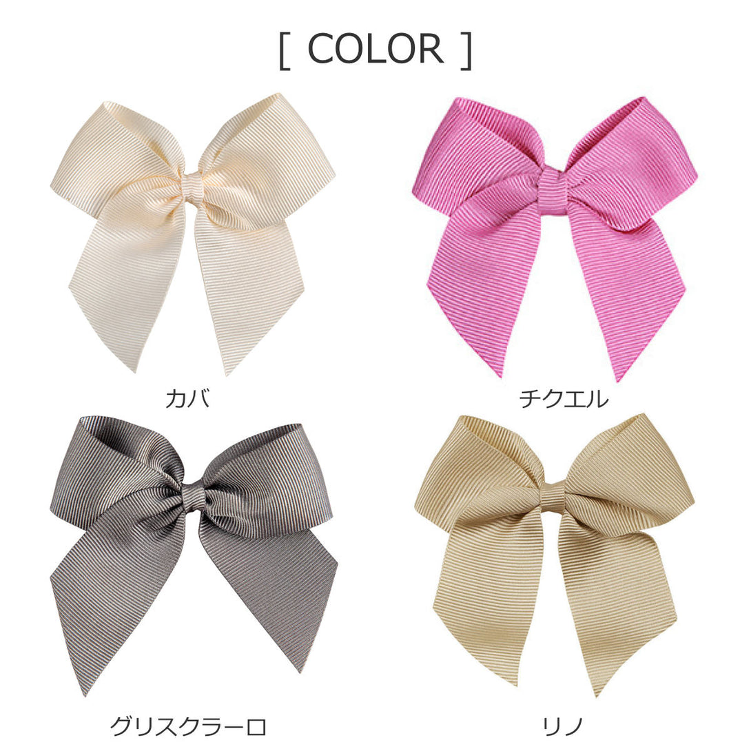 ヘアークリップグログランリボン付（HairClipwithgrosgrainbow）