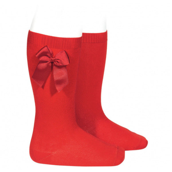 ニー ソックス（リボン付）（Knee socks with side grosgrain bow） 3歳～8歳