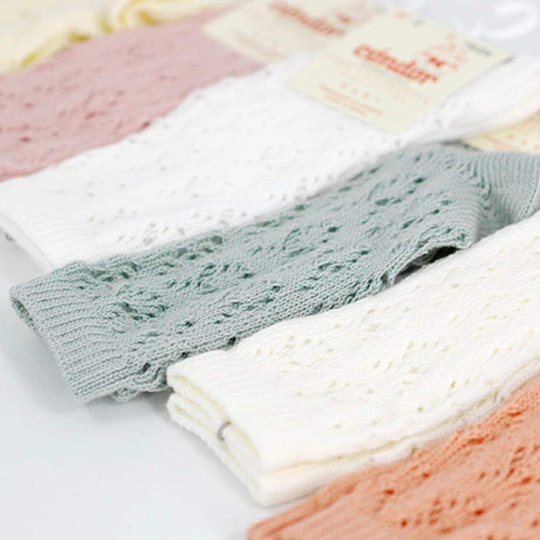 PERLEGEOMETRICOPENWORKKNEESOCKSパールジオメトリックオープンワークニーソックス