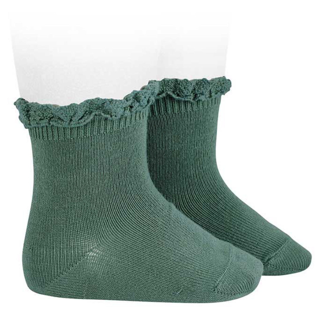 ショート ソックス（レース エッジング カフ ）（Short socks with lace edging cuff） 6ヶ月～2歳