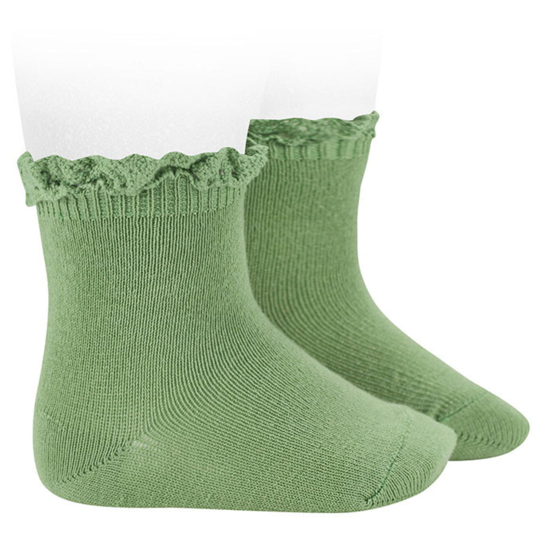 ショート ソックス（レース エッジング カフ ）（Short socks with lace edging cuff） 6ヶ月～2歳