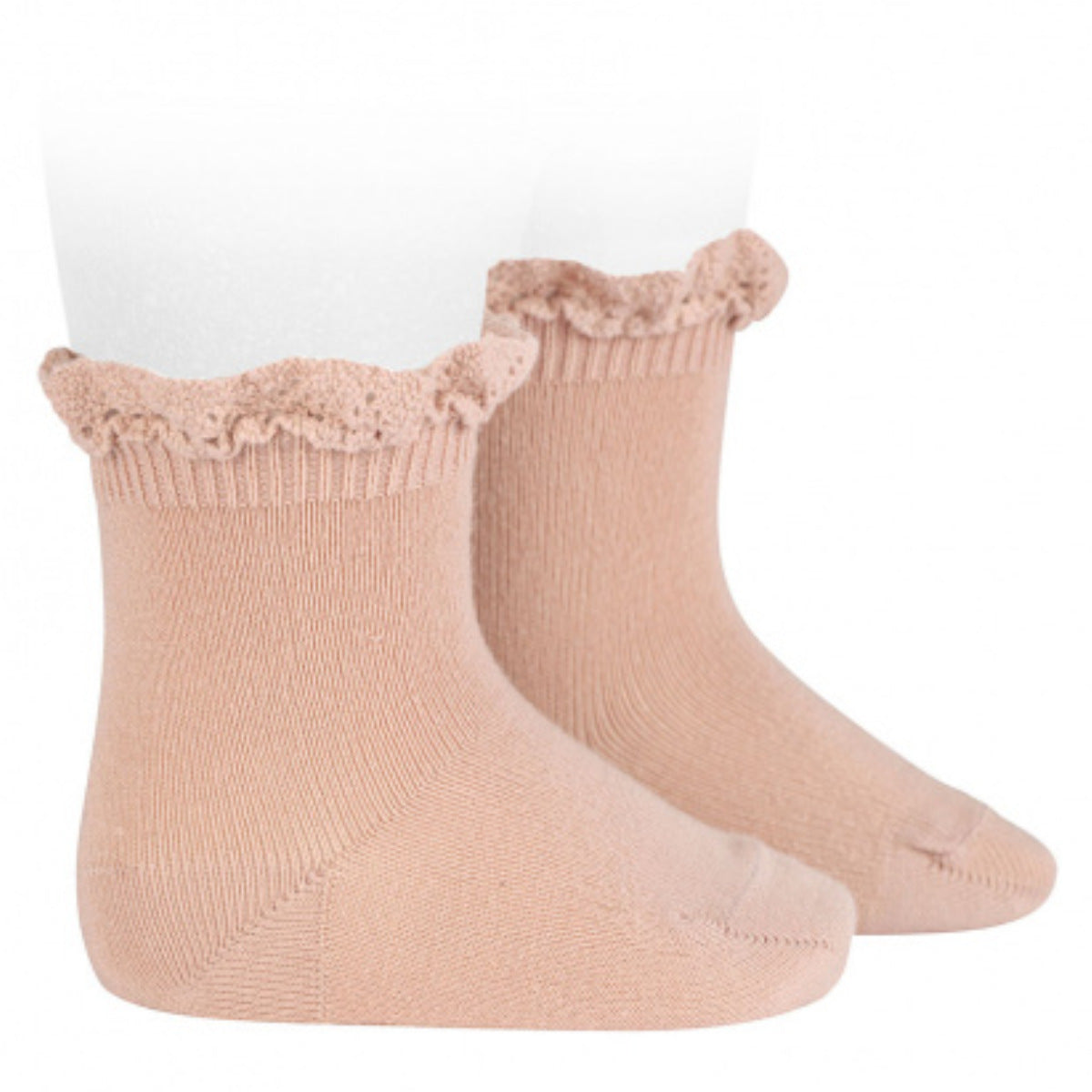 ショート ソックス（レース エッジング カフ ）（Short socks with lace edging cuff） 6ヶ月～2歳