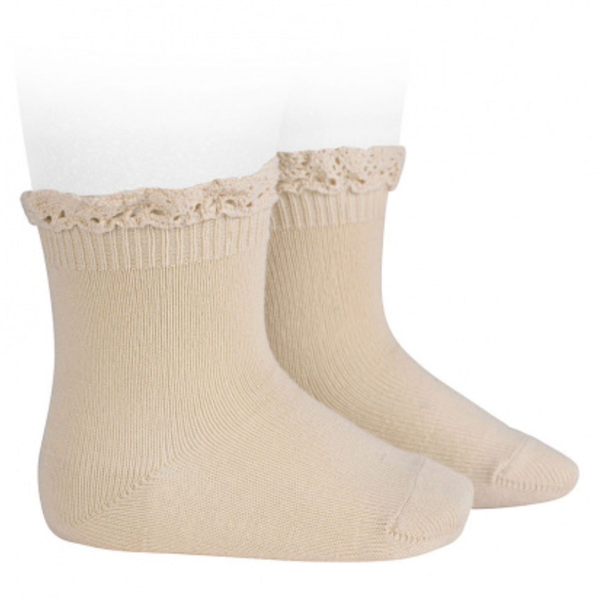 ショート ソックス（レース エッジング カフ ）（Short socks with lace edging cuff） 3～6歳