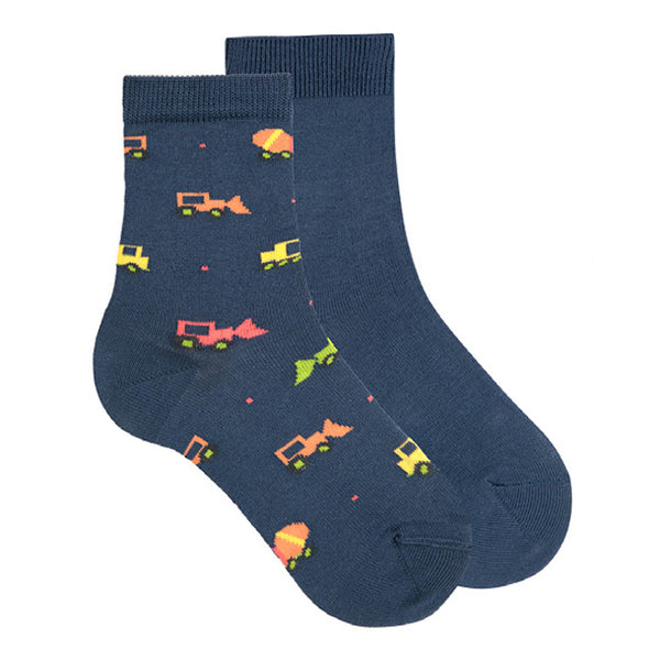 2足セットトラック柄プレーンステッチソックス14.5～16cm