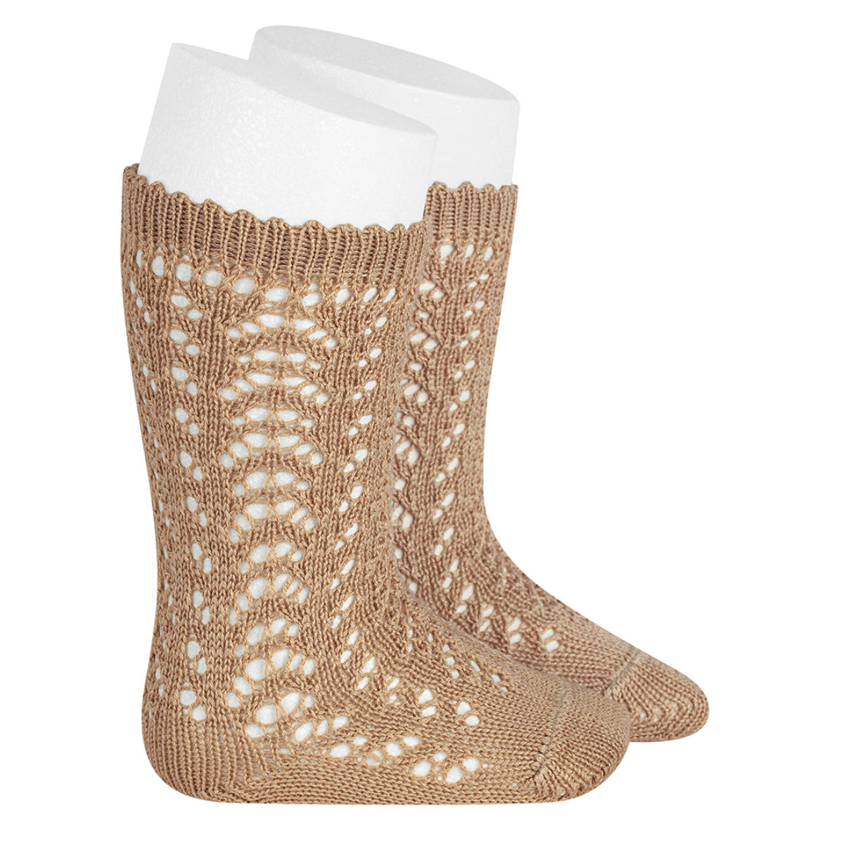 8/10限定セール　★新品タグ付★今期ナゴンスタンス　異素材ミックスプルオーバー パール オープンワーク ニーソックス レディース 24.5～26.5cm