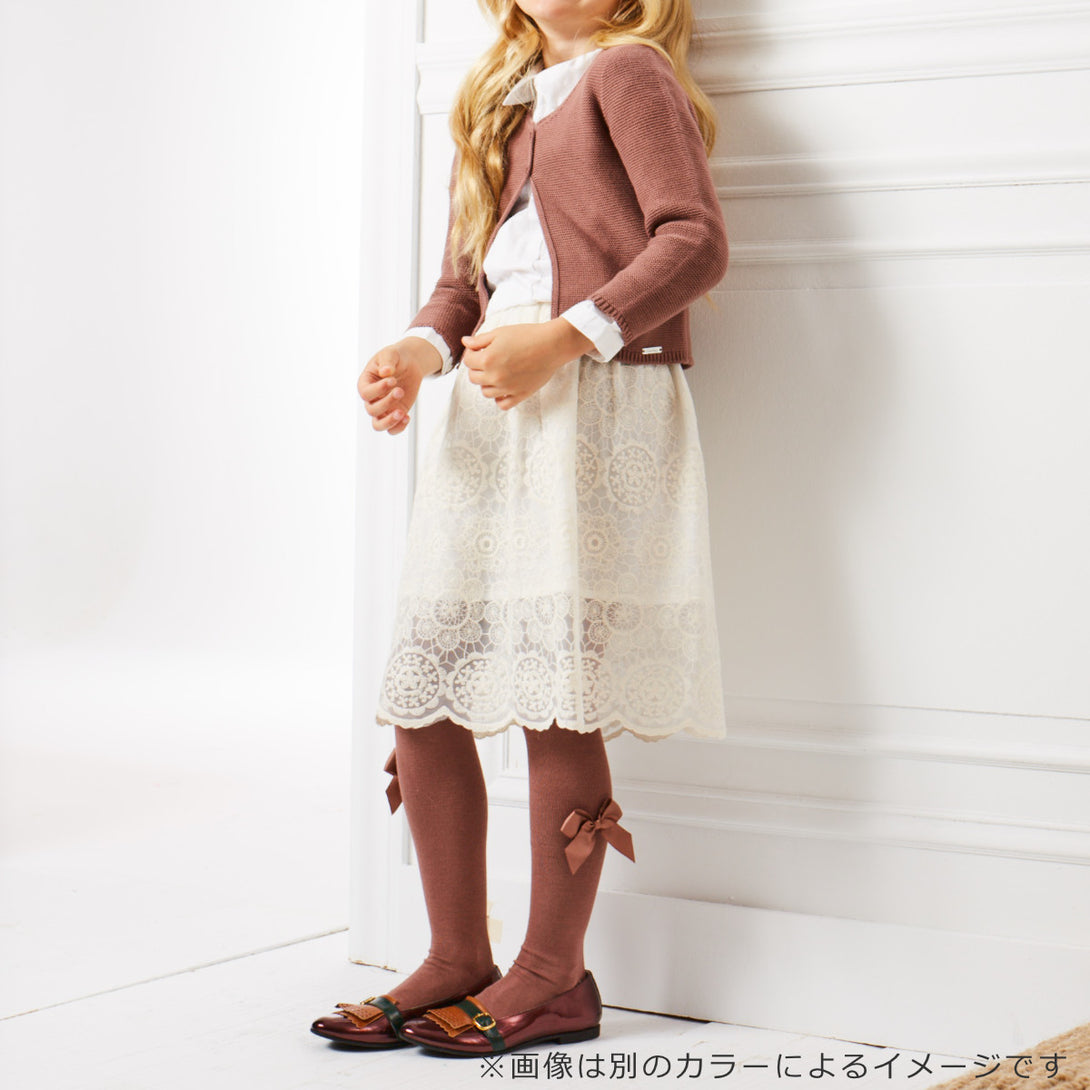 サイドグログランリボン付きタイツ107～118cm